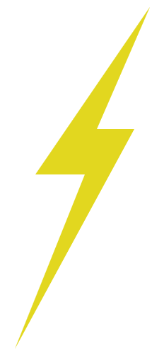 StrømVagten™ logo – hvidt Ø med gult lyn